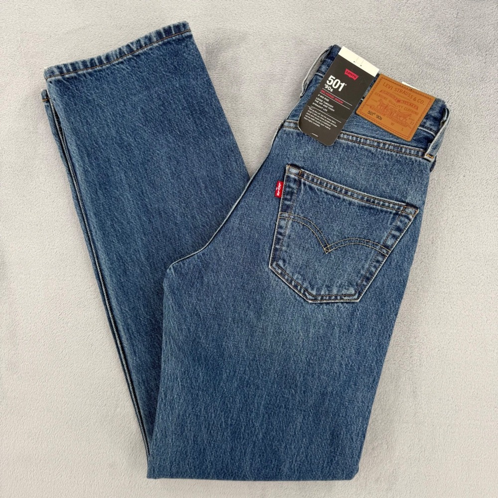 Levis 501 90s Selvedge Denim Jeans Blue Button Fly Women's Size W 23 L 30